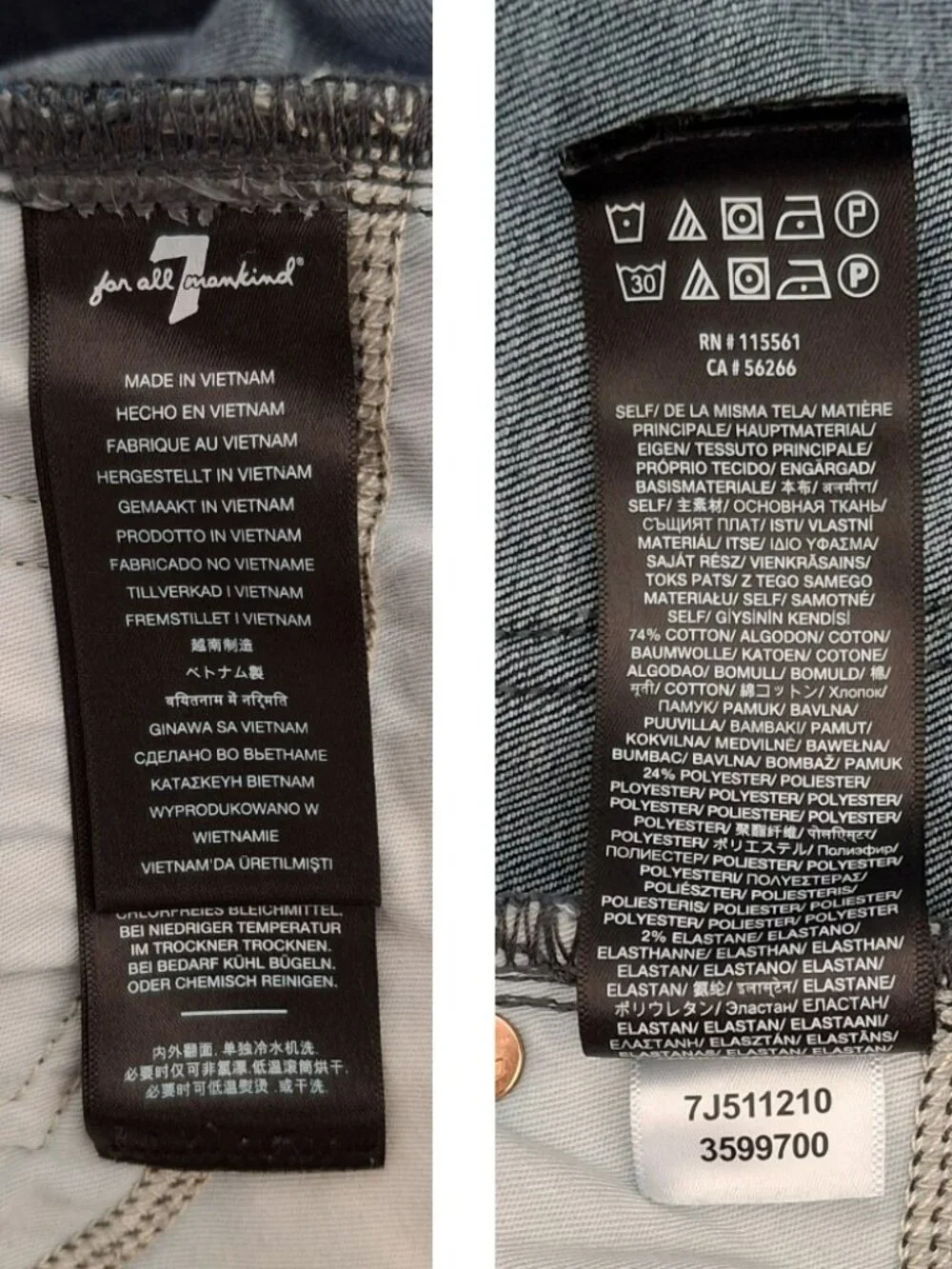 7 For All Mankind Slimmy Jeans Men's Dark indigo wash Stretch Denim | Size 32